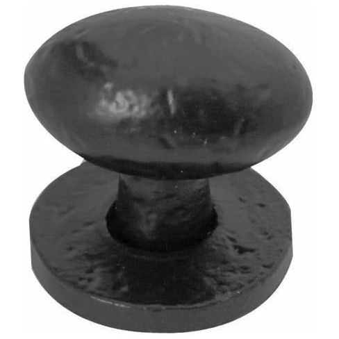 Frelan - Oval Cupboard Knob 40mm Dia - Black Antique - JAB45 - Choice Handles