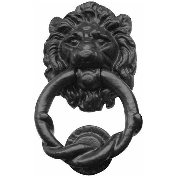 Frelan - Lion Head Door Knocker 165mm x 100mm - Black Antique - JAB8 - Choice Handles