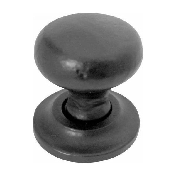 Frelan - Iron Round Cupboard Knob 32mm Dia - Black Antique - JAB86 - Choice Handles