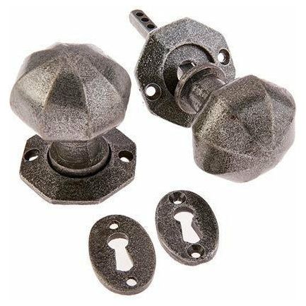 Jedo - Valley Forge Octagonal Mortice Door Knob - Pewter Patina - VF4 - Choice Handles
