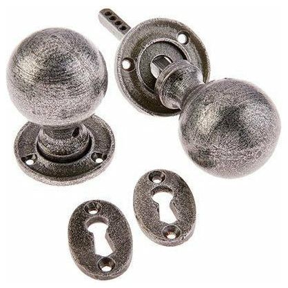 Jedo - Valley Forge Round Mortice Door Knob - Pewter Patina - VF48 - Choice Handles