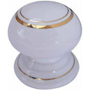 Frelan - Porcelain 50mm Cupboard Door Knob  - Goldline White  - JC26 - Choice Handles