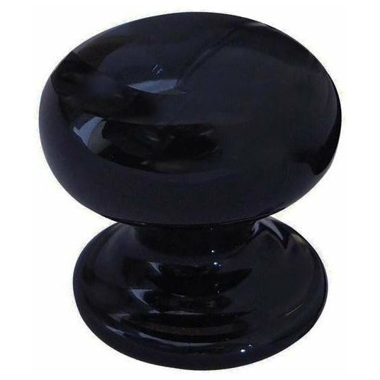 Frelan - Porcelain 50mm Cupboard Door Knob  - Black  - JC66 - Choice Handles