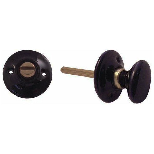 Frelan - Porcelain Bathroom Turn & Release - Plain Black - JC67 - Choice Handles