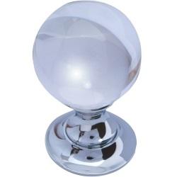 Frelan - Plain Ball Glass Mortice Door Knob - Polished Chrome - JH1150PC - Choice Handles
