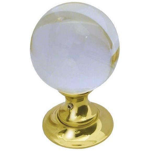 Frelan - Plain Ball Glass Mortice Door Knob - Polished Brass - JH1150PB - Choice Handles