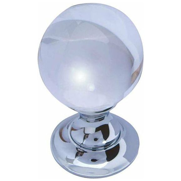 Frelan - Plain Ball Glass Mortice Door Knob - Satin Chrome - JH1150SC - Choice Handles