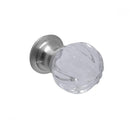 Frelan -  Pumpkin Glass Cupboard Door Knob 30mm - Satin Chrome - JH1152-30SC - Choice Handles