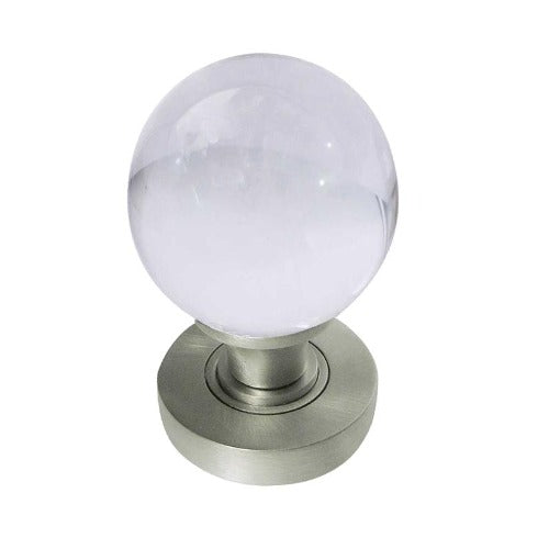 Jedo - Plain Ball Glass Door Knob - Satin Chrome - JH5201SC - Choice Handles