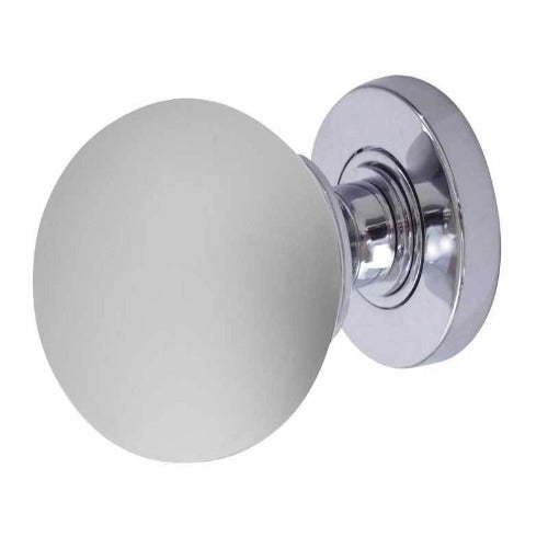 Jedo - Frosted Ball Glass Mortice Door Knob - Polished Chrome - JH5204PC - Choice Handles