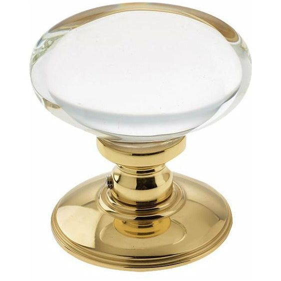 Frelan - Oval Glass Mortice Door Knob - Polished Brass - JH6000PB - Choice Handles