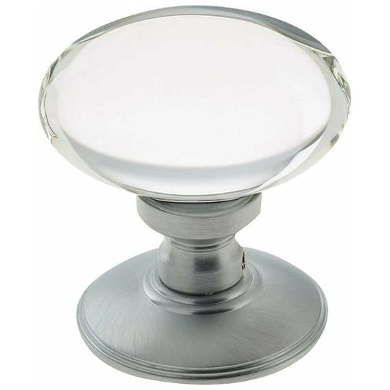 Frelan - Oval Glass Mortice Door Knob - Satin Chrome - JH6000SC - Choice Handles