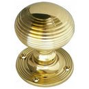 Frelan - Reeded Mortice Door Knob  - Polished Brass - JR6MPB - Choice Handles
