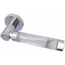 Frelan - Milo Glass Door Handles On Round Rose - Polished Chrome - JH5314PC - Choice Handles