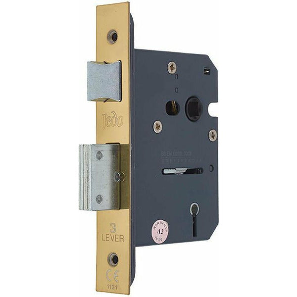 Frelan - 3 Lever Sashlock 76mm - JL1091PVD - PVD Polished Brass - Choice Handles