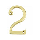 Jedo 75mm Polished Brass Screwfix Numeral 2" - JN-2 - Choice Handles