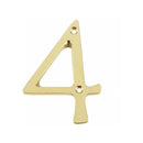 Jedo 75mm Polished Brass Screwfix Numeral 4" - JN-4 - Choice Handles