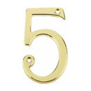 Jedo 75mm Polished Brass Screwfix Numeral 5" - JN-5 - Choice Handles