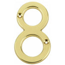 Jedo 75mm Polished Brass Screwfix numeral 8" - JN-8 - Choice Handles