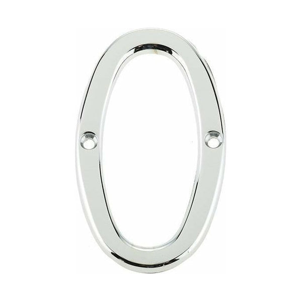 Jedo 75mm Polished Chrome Screwfix Numeral 0"- JNPC-0 - Choice Handles