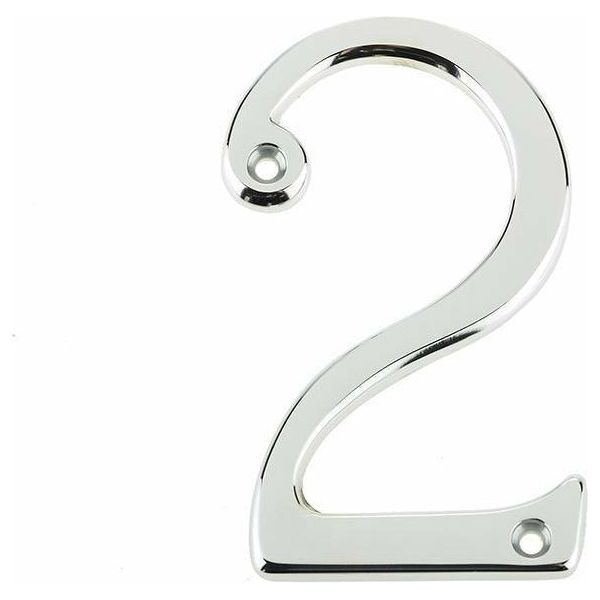 Jedo 75mm Polished Chrome Screwfix Numeral 2"  - JNPC-2 - Choice Handles