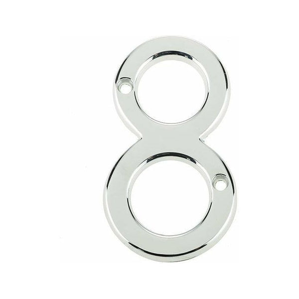 Jedo 75mm Polished Chrome Screwfix Numeral 8" - JNPC-8 - Choice Handles