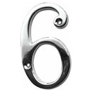 Jedo 75mm Polished Chrome Screwfix Numeral 6" - JNPC-6 - Choice Handles