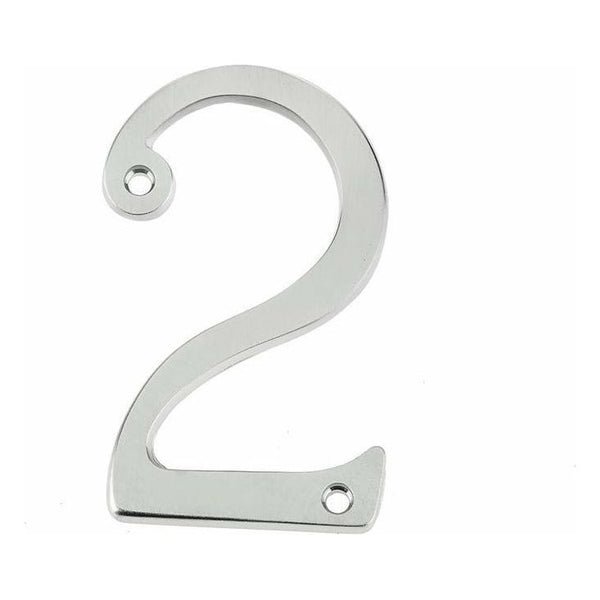 Jedo 75mm Satin Chrome Screwfix Numeral 2" - JNSC-2 - Choice Handles