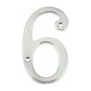 Jedo 75mm Satin Chrome Screwfix Numeral 6"  - JNSC-6 - Choice Handles