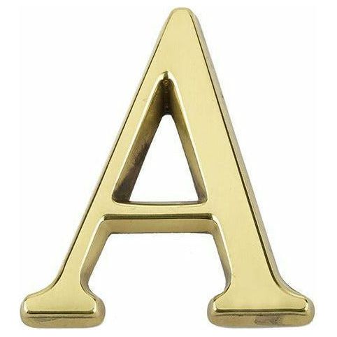 Jedo 50mm Polished Brass Pinfix Letter A" - JP-A - Choice Handles