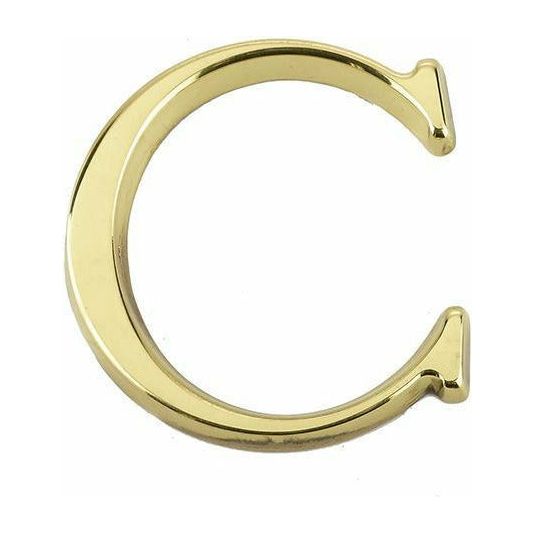 Jedo 50mm Polished Brass Pinfix Letter C" - JP-C - Choice Handles