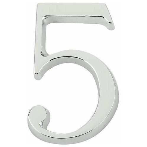 Jedo 60mm Polished Chrome Pinfix Numeral 5" - JPC-5 - Choice Handles