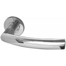 Frelan - Luma Door Handles On Round Rose - Polished Stainless Steel - JPS380 - Choice Handles