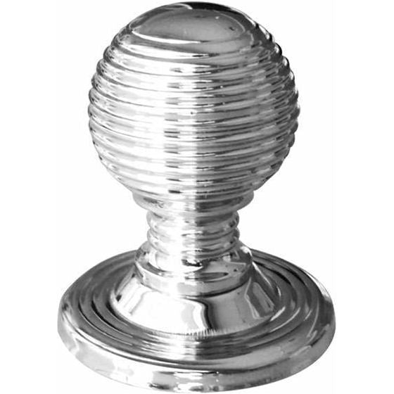 Frelan - Reeded 28mm Cupboard Knob - Polished Chrome - JR23PC - Choice Handles