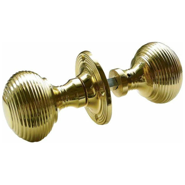 Frelan - Reeded Rim Door Knob - Polished Brass - JR6RPB - Choice Handles