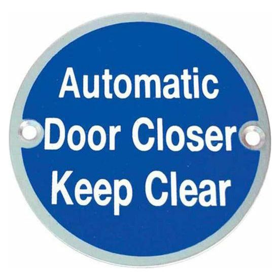 Frelan - Automatic Door Closer Keep Clear 76mm dia - Satin Anodized Aluminium - JS111SAA - Choice Handles
