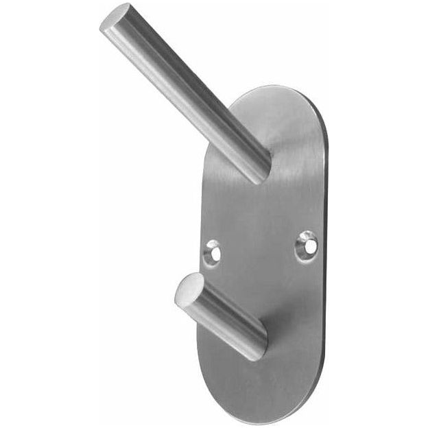 Frelan - Hat & Coat Hook On Rounded Backplate - Satin Stainless Steel - JSS902B - Choice Handles