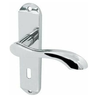 Frelan - Broadway Door Handles On Backplate - Lever Lock - Polished Chrome - JV920PC - Choice Handles