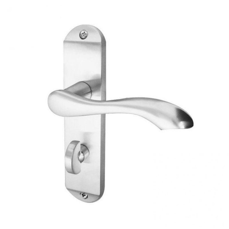 Frelan - Broadway Door Handles On Backplate - Bathroom  - Satin Chrome - JV922SC - Choice Handles