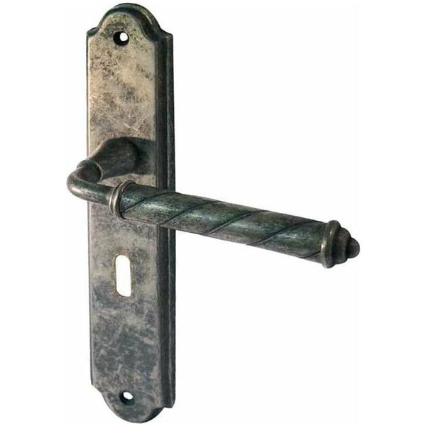 Frelan - Venezia Door Handles On Backplate - Lever Lock - Tin - JV580T - Choice Handles