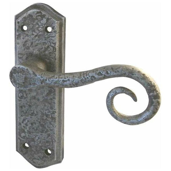 Frelan - Royal Door Handles On Backplate - Latch - Pewter - PEW401 - Choice Handles