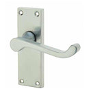 Frelan - Scroll Door Handles On Short Backplate - Latch - Satin Chrome - JV11SC - Choice Handles