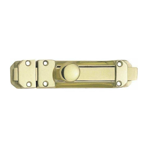 Frelan - Heavy Surface Door Bolt 150mm - Polished Brass - JV179APB - Choice Handles