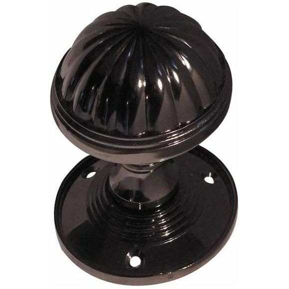 Frelan - Fluted Mortice Door Knob - Black Nickel - JV183MPBN - Choice Handles