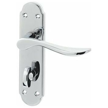 Frelan - Henley Door Handles On Backplate - Bathroom - Polished Chrome - JV193PC - Choice Handles