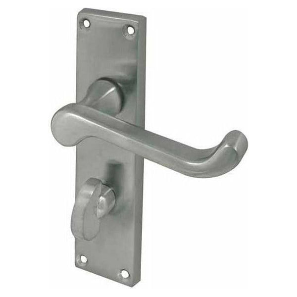 Frelan - Scroll Door Handles On Backplate - Bathroom - Satin Chrome - JV10BSC - Choice Handles