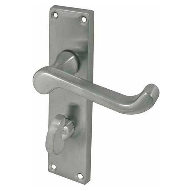 Frelan - Scroll Door Handles On Backplate - Bathroom - Satin Chrome - JV10BSC - Choice Handles