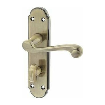 Frelan - Marlow Door Handles On Backplate - Bathroom - Antique Brass - JV273AB - Choice Handles