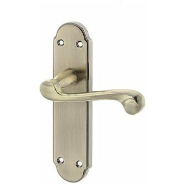 Frelan - Marlow Door Handles On Backplate - Latch - Antique Brass - JV271AB - Choice Handles