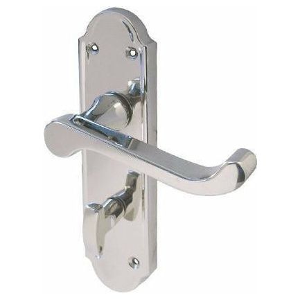 Frelan - Sherbourne Door Handles On Backplate - Bathroom - Polished Nickel - JV260BPN - Choice Handles